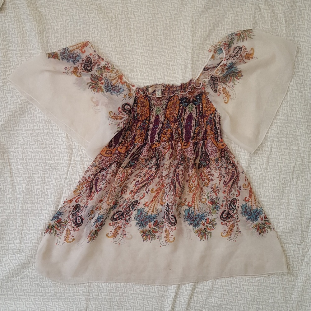 American Rag Womens Flowy Sheer Patterned Top S